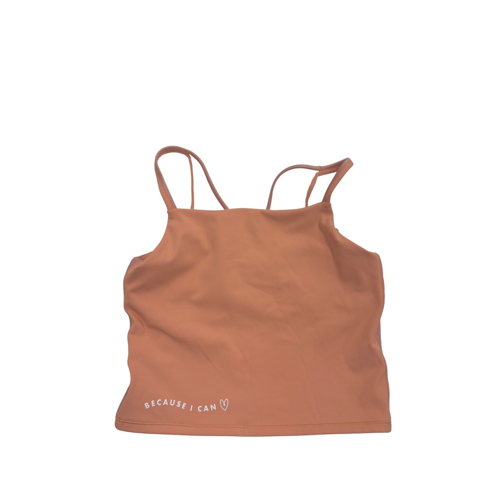 Athleta Girl Simone Biles Orange High Neck Tank Top XL 14 Because I Can Graphic